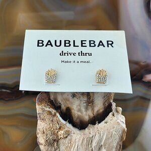 New Baublebar Drive Thru Gold Pavé French Fries Stud Earrings